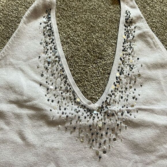 NWT Womens NEW YORK & COMPANY Lavender Halter glittery TOP shirt Clothes L - Picture 4 of 7
